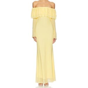 AFRM Strapless Yellow Betty Dress - Buttercup